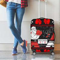 Christmas Boxing Santa And Krampus Luggage Cover Xmas Holiday Patterns - Wonder Print Shop
