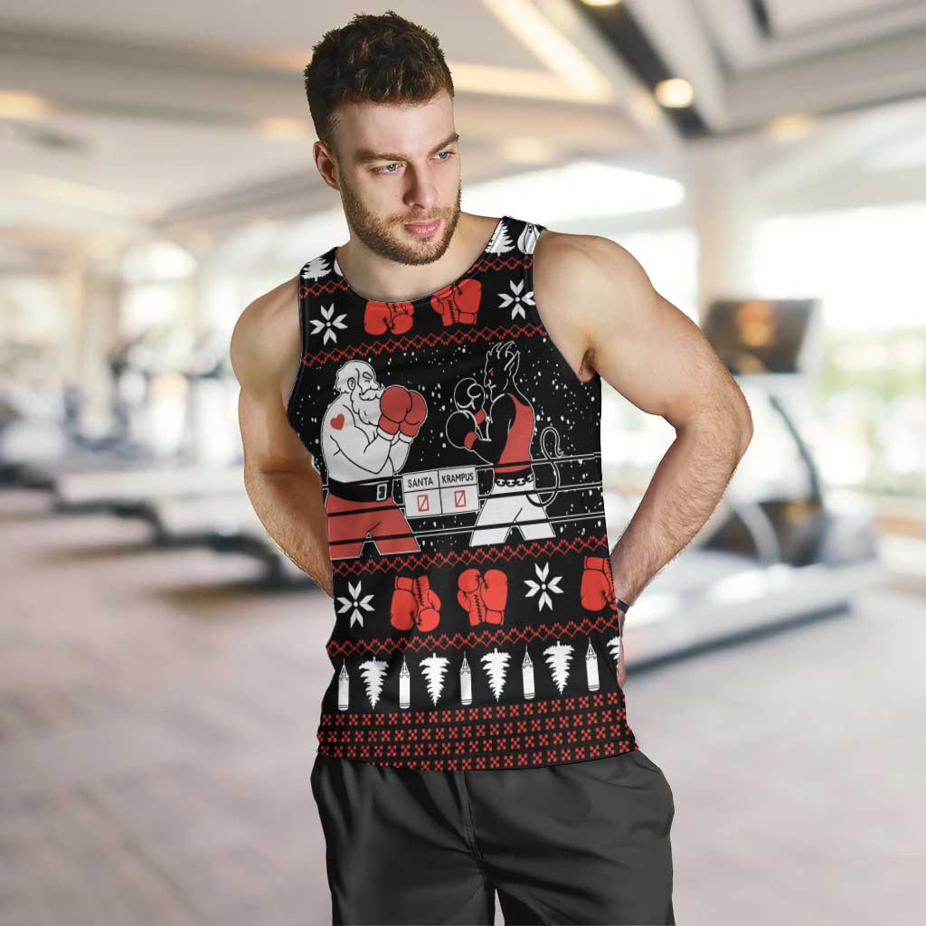 Christmas Boxing Santa And Krampus Men Tank Top Xmas Holiday Patterns - Wonder Print Shop