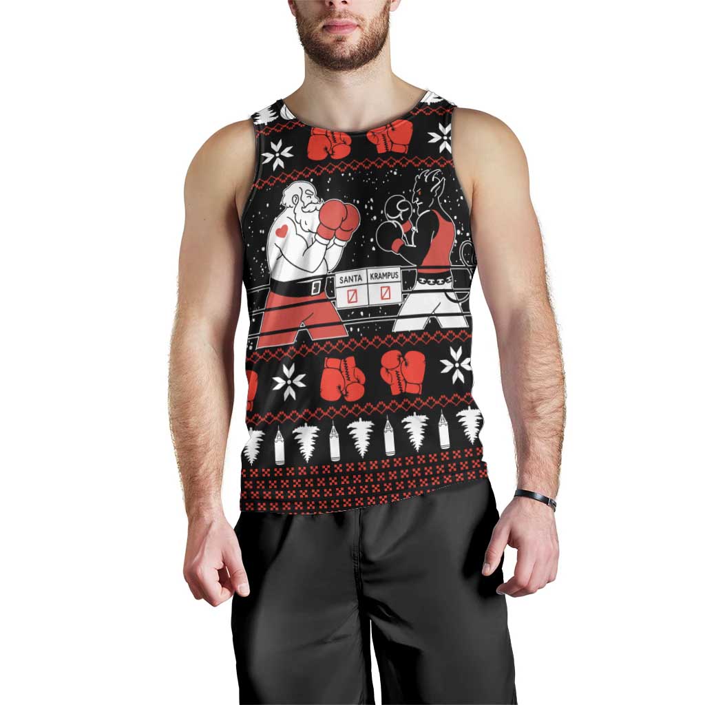 Christmas Boxing Santa And Krampus Men Tank Top Xmas Holiday Patterns - Wonder Print Shop