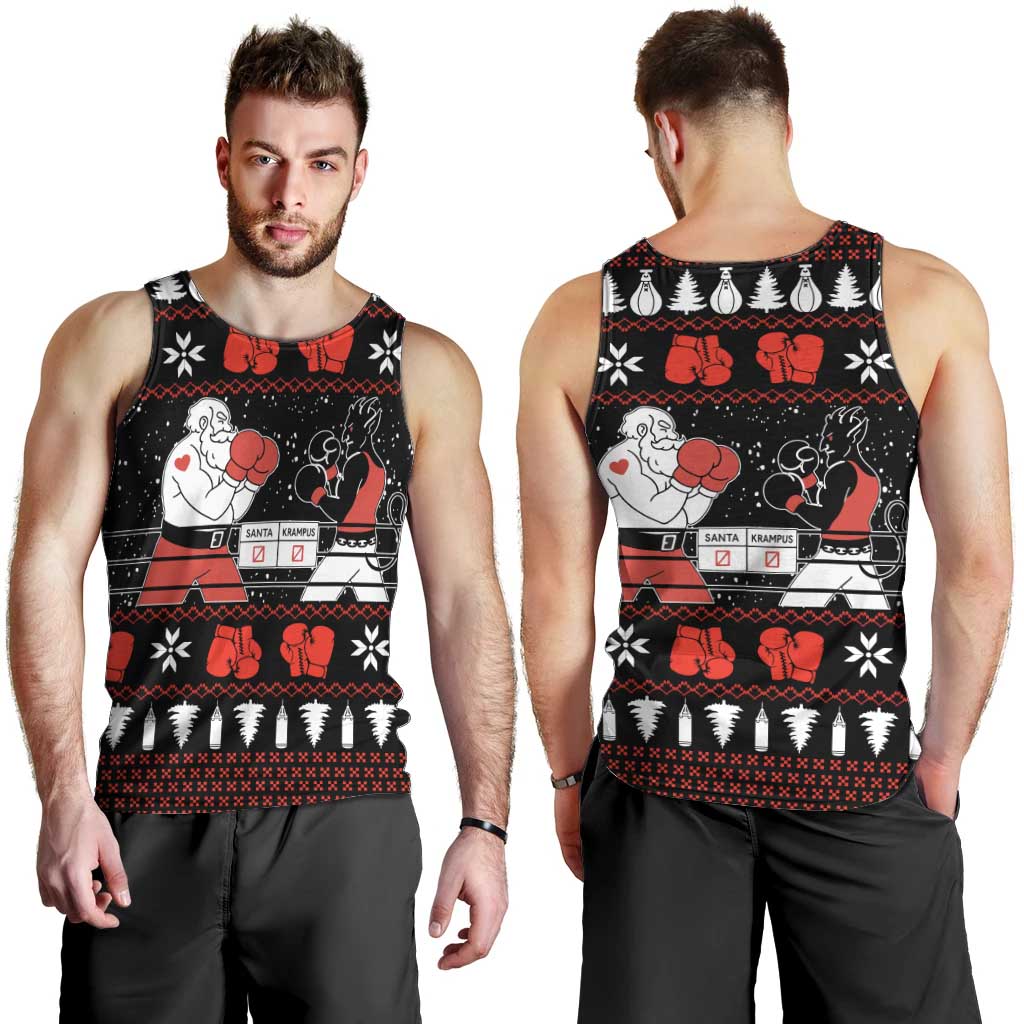 Christmas Boxing Santa And Krampus Men Tank Top Xmas Holiday Patterns - Wonder Print Shop