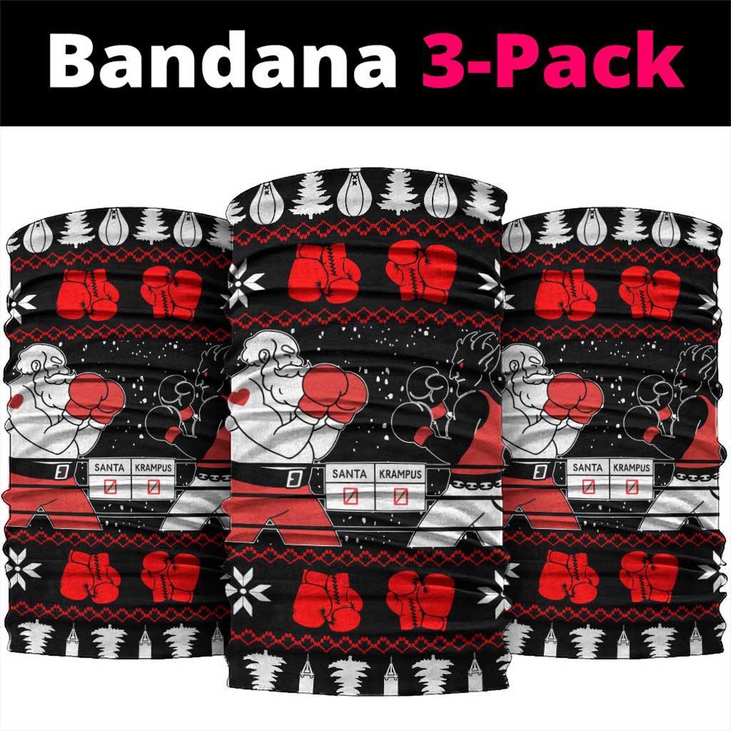 Christmas Boxing Santa And Krampus Neck Gaiter Xmas Holiday Patterns - Wonder Print Shop