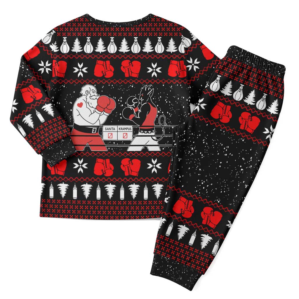 Christmas Boxing Santa And Krampus Christmas Pajama Set Xmas Holiday Patterns - Wonder Print Shop