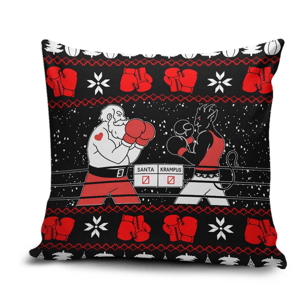 Christmas Boxing Santa And Krampus Pillow Cover Xmas Holiday Patterns - Wonder Print Shop