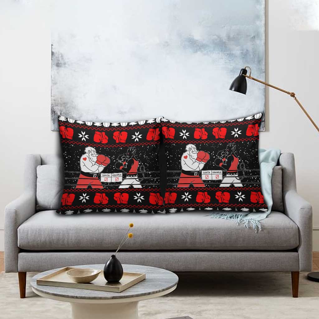 Christmas Boxing Santa And Krampus Pillow Cover Xmas Holiday Patterns - Wonder Print Shop
