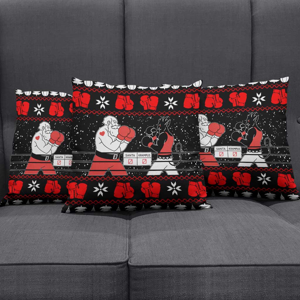 Christmas Boxing Santa And Krampus Pillow Cover Xmas Holiday Patterns - Wonder Print Shop