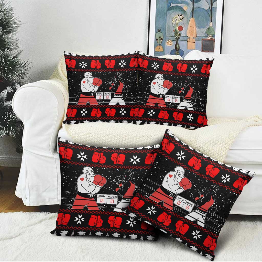 Christmas Boxing Santa And Krampus Pillow Cover Xmas Holiday Patterns - Wonder Print Shop