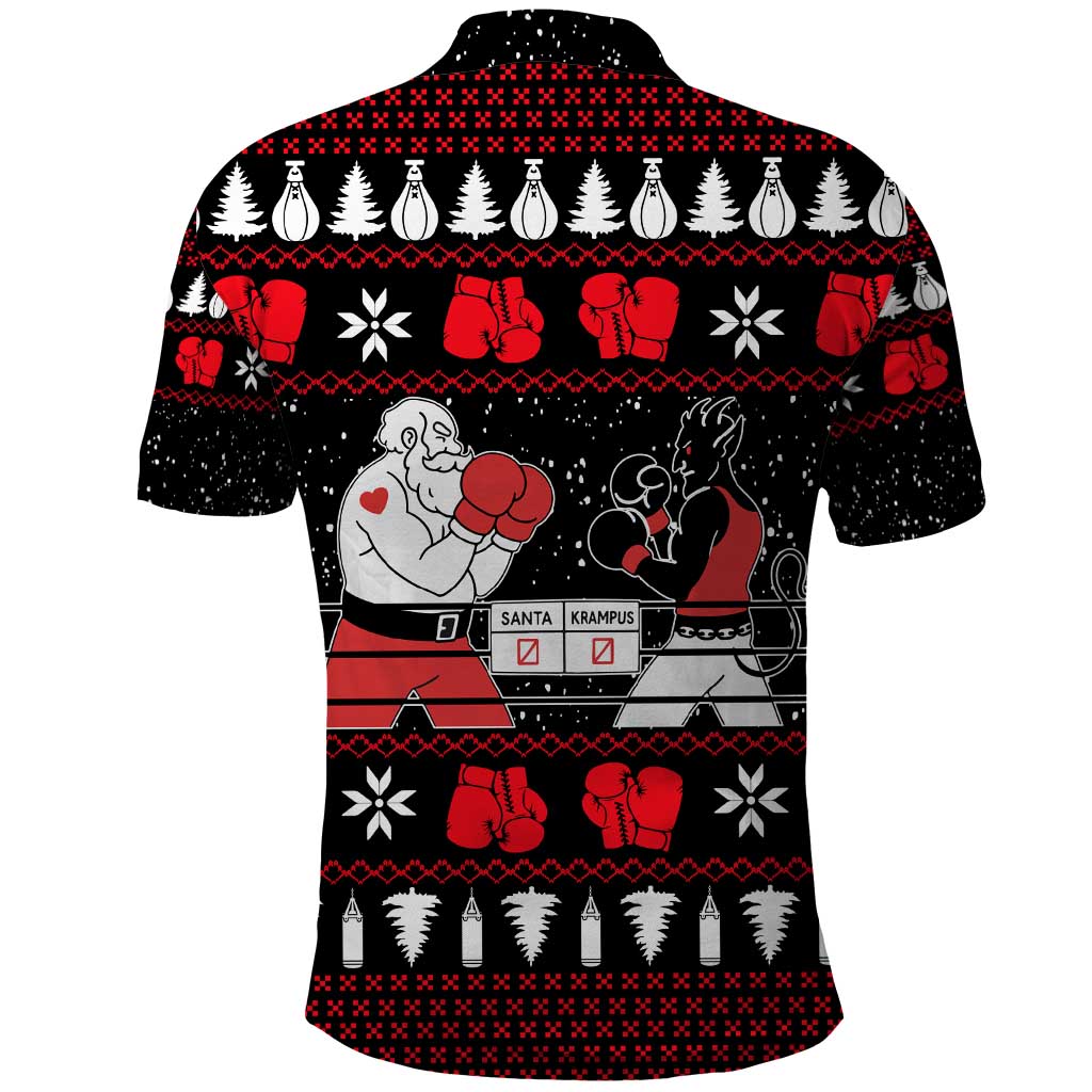 Christmas Boxing Santa And Krampus Polo Shirt Xmas Holiday Patterns - Wonder Print Shop