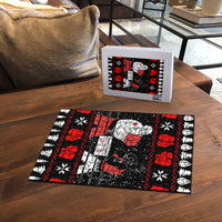 Christmas Boxing Santa And Krampus Puzzle Xmas Holiday Patterns - Wonder Print Shop