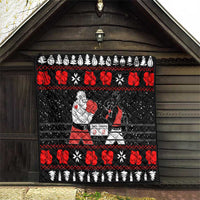 Christmas Boxing Santa And Krampus Quilt Xmas Holiday Patterns - Wonder Print Shop