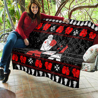 Christmas Boxing Santa And Krampus Quilt Xmas Holiday Patterns - Wonder Print Shop
