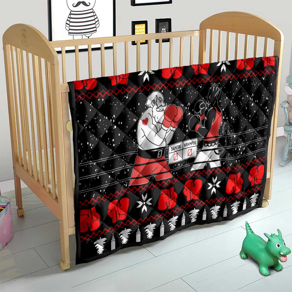 Christmas Boxing Santa And Krampus Quilt Xmas Holiday Patterns - Wonder Print Shop