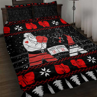 Christmas Boxing Santa And Krampus Quilt Bed Set Xmas Holiday Patterns - Wonder Print Shop