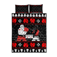 Christmas Boxing Santa And Krampus Quilt Bed Set Xmas Holiday Patterns - Wonder Print Shop