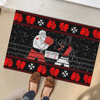 Christmas Boxing Santa And Krampus Rubber Doormat Xmas Holiday Patterns - Wonder Print Shop