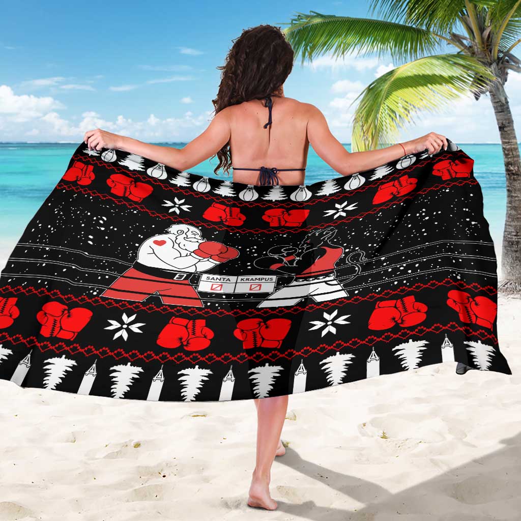 Christmas Boxing Santa And Krampus Sarong Xmas Holiday Patterns - Wonder Print Shop
