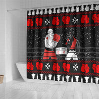 Christmas Boxing Santa And Krampus Shower Curtain Xmas Holiday Patterns - Wonder Print Shop
