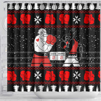 Christmas Boxing Santa And Krampus Shower Curtain Xmas Holiday Patterns - Wonder Print Shop