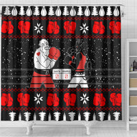 Christmas Boxing Santa And Krampus Shower Curtain Xmas Holiday Patterns - Wonder Print Shop