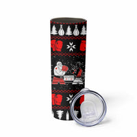 Christmas Boxing Santa And Krampus Skinny Tumbler Xmas Holiday Patterns - Wonder Print Shop
