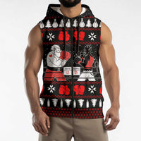 Christmas Boxing Santa And Krampus Sleeveless Zip Hoodie Xmas Holiday Patterns - Wonder Print Shop