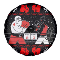 Christmas Boxing Santa And Krampus Spare Tire Cover Xmas Holiday Patterns - Wonder Print Shop