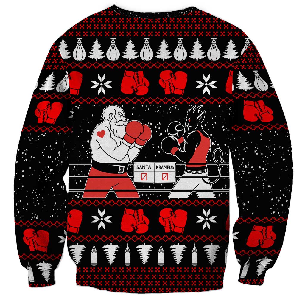 Christmas Boxing Santa And Krampus Sweatshirt Xmas Holiday Patterns - Wonder Print Shop