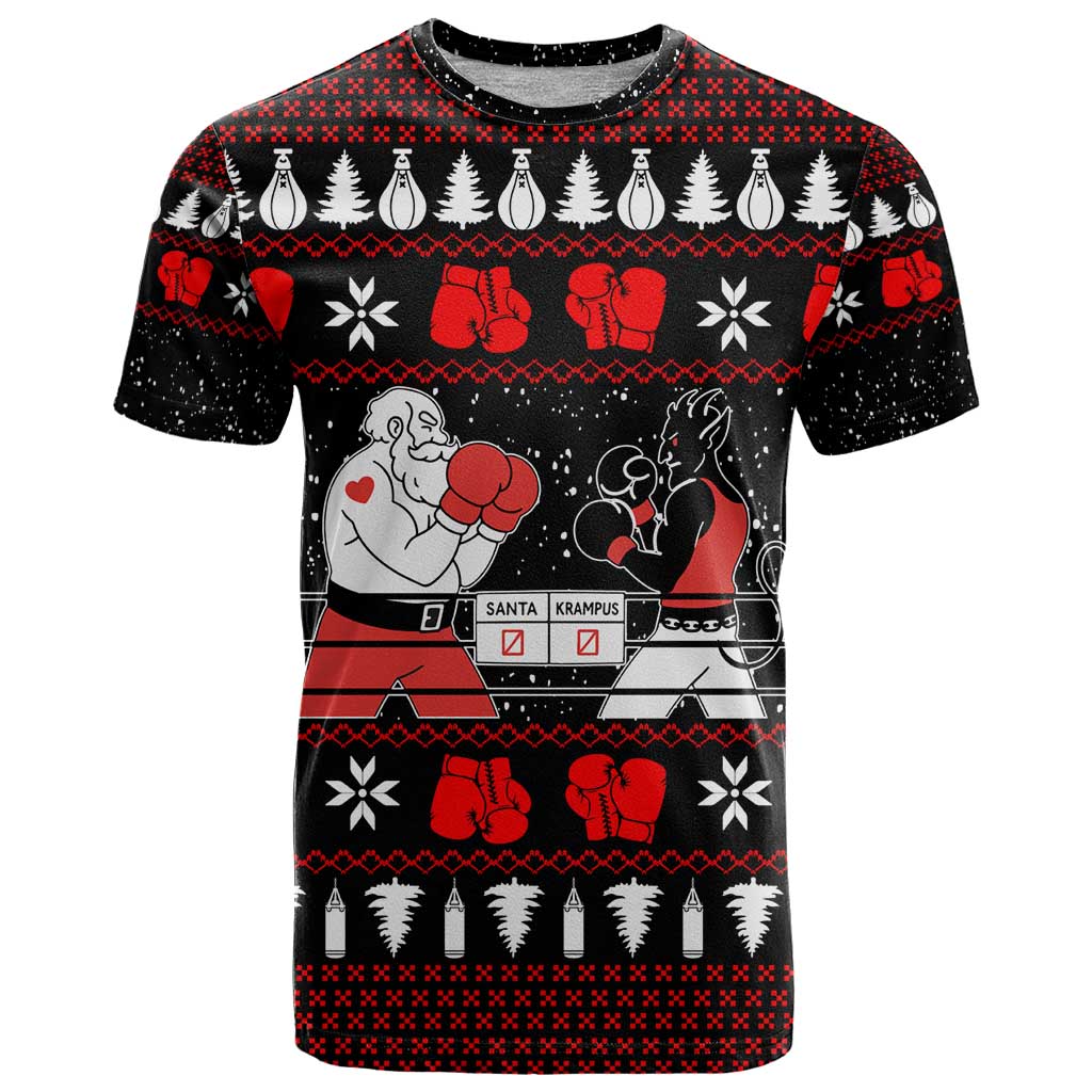 Christmas Boxing Santa And Krampus T Shirt Xmas Holiday Patterns - Wonder Print Shop