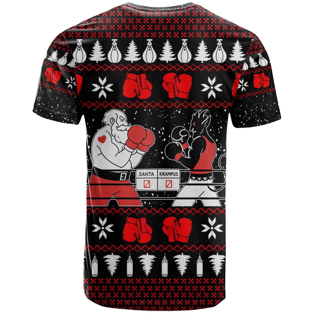 Christmas Boxing Santa And Krampus T Shirt Xmas Holiday Patterns - Wonder Print Shop