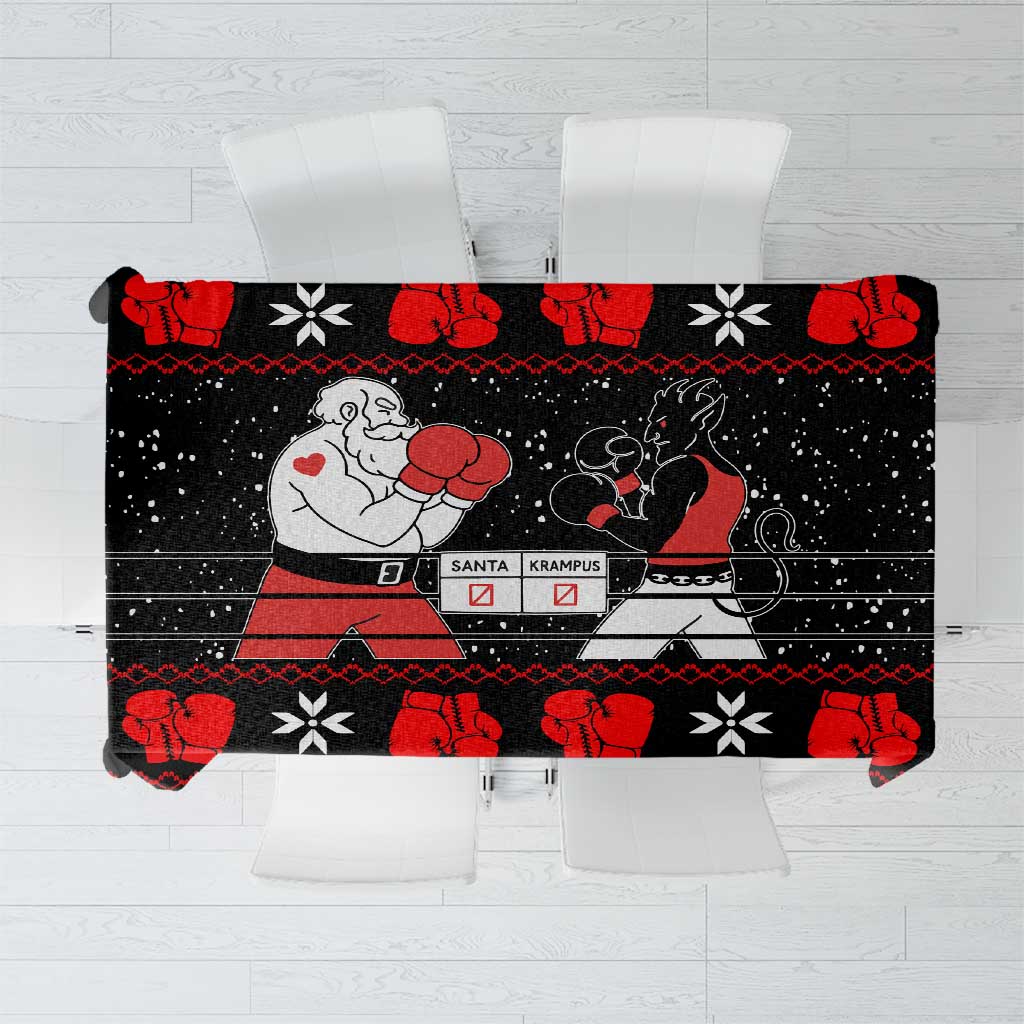 Christmas Boxing Santa And Krampus Tablecloth Xmas Holiday Patterns - Wonder Print Shop