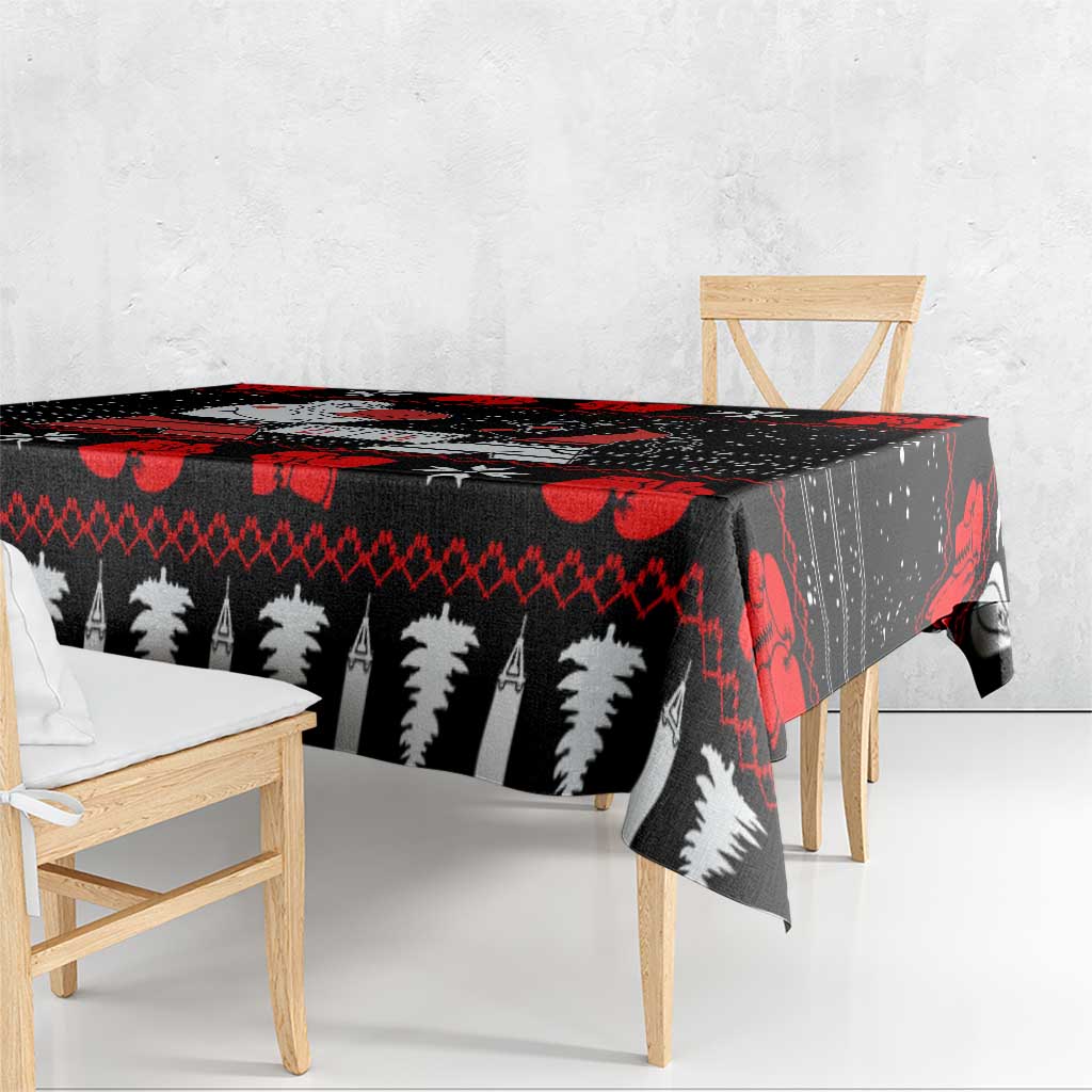 Christmas Boxing Santa And Krampus Tablecloth Xmas Holiday Patterns - Wonder Print Shop