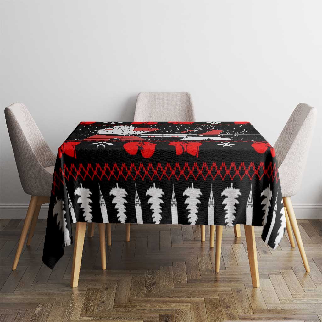 Christmas Boxing Santa And Krampus Tablecloth Xmas Holiday Patterns - Wonder Print Shop