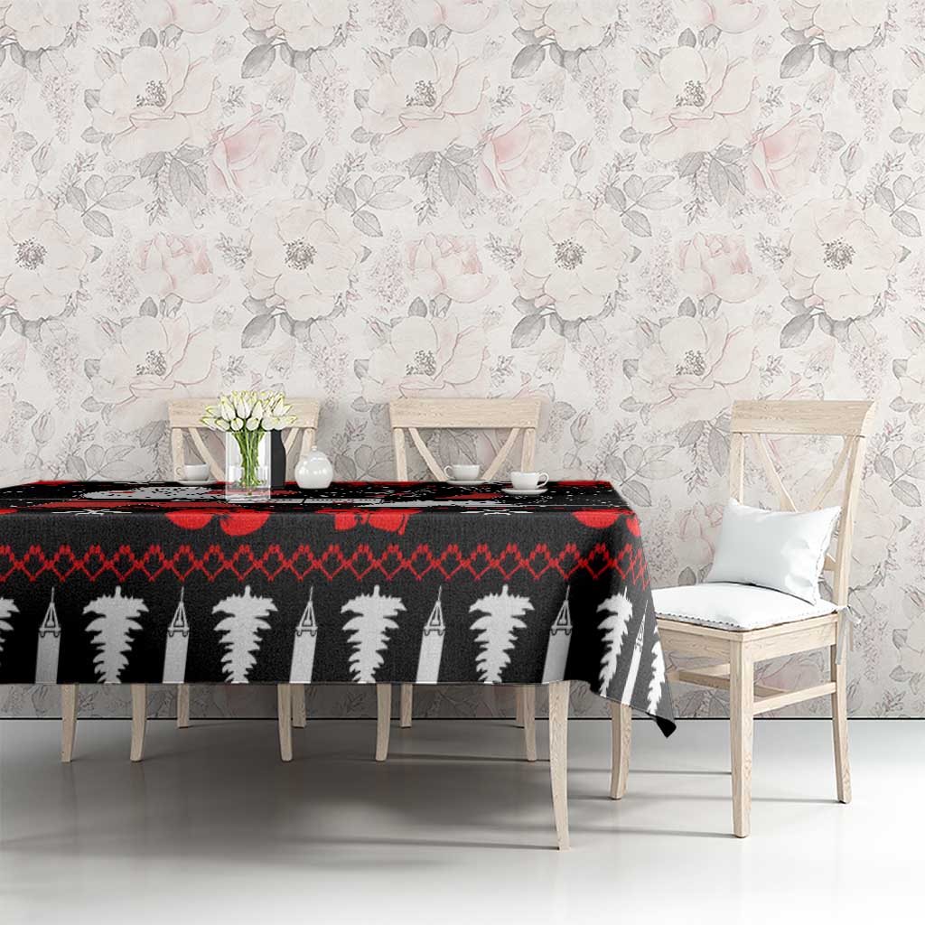 Christmas Boxing Santa And Krampus Tablecloth Xmas Holiday Patterns - Wonder Print Shop