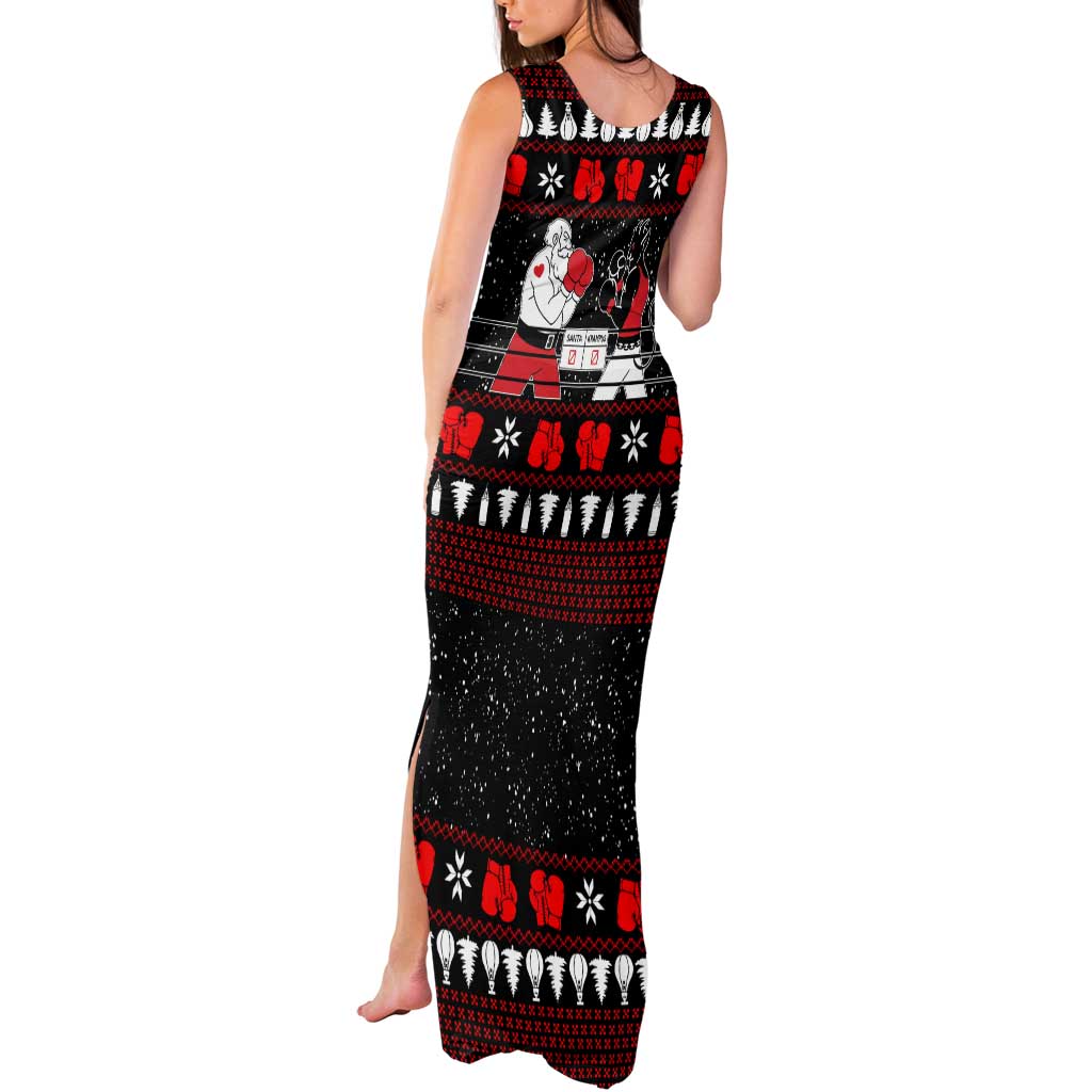 Christmas Boxing Santa And Krampus Tank Maxi Dress Xmas Holiday Patterns - Wonder Print Shop
