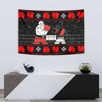 Christmas Boxing Santa And Krampus Tapestry Xmas Holiday Patterns - Wonder Print Shop