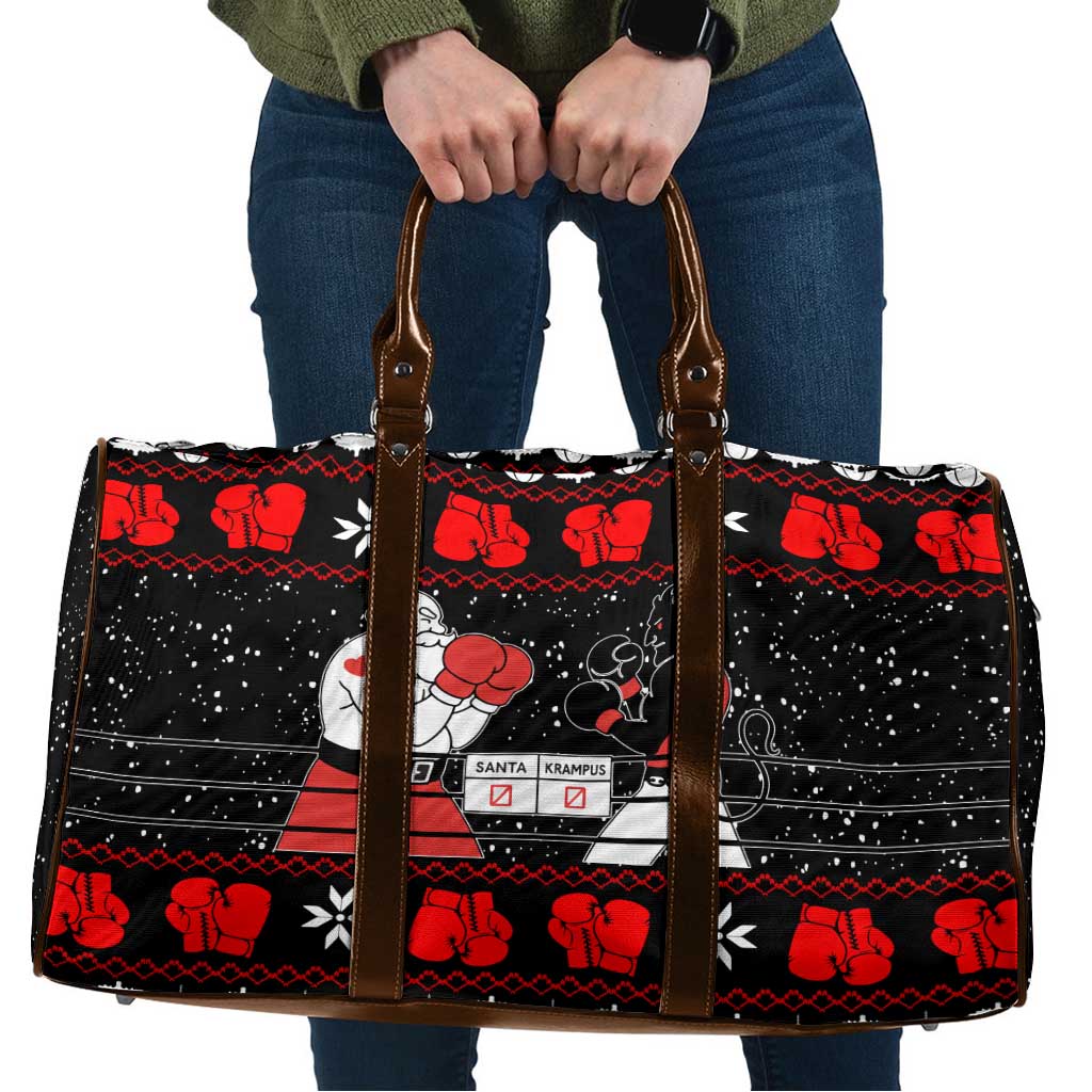 Christmas Boxing Santa And Krampus Travel Bag Xmas Holiday Patterns - Wonder Print Shop