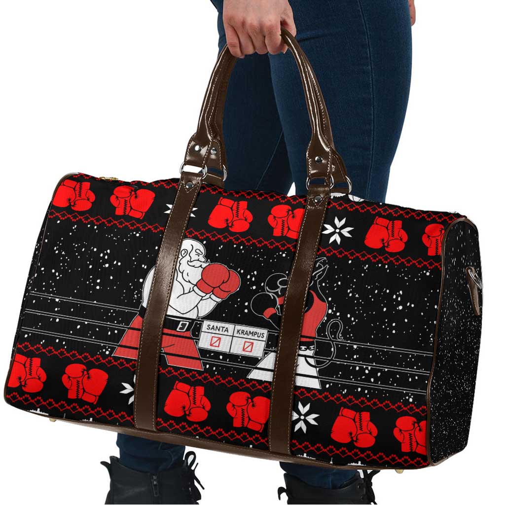 Christmas Boxing Santa And Krampus Travel Bag Xmas Holiday Patterns - Wonder Print Shop