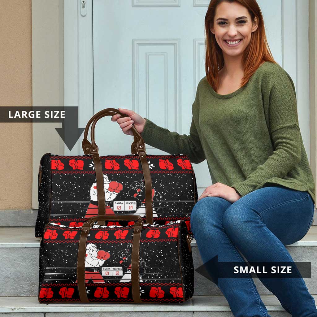 Christmas Boxing Santa And Krampus Travel Bag Xmas Holiday Patterns - Wonder Print Shop