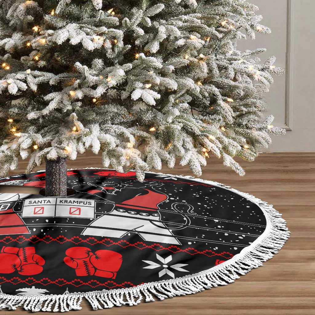 Christmas Boxing Santa And Krampus Tree Skirt Xmas Holiday Patterns - Wonder Print Shop