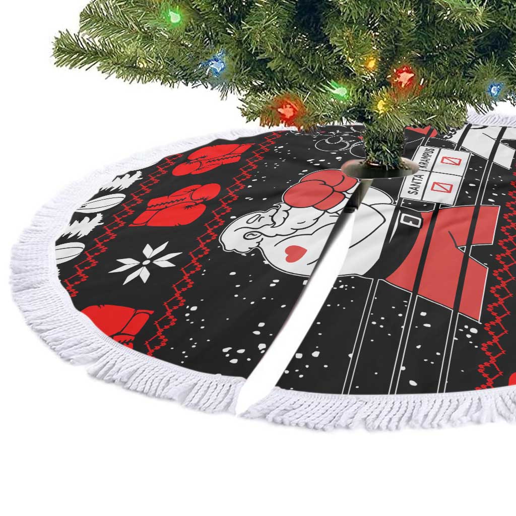 Christmas Boxing Santa And Krampus Tree Skirt Xmas Holiday Patterns - Wonder Print Shop