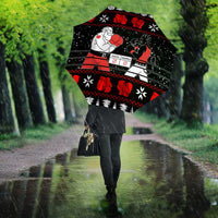 Christmas Boxing Santa And Krampus Umbrella Xmas Holiday Patterns - Wonder Print Shop