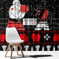 Christmas Boxing Santa And Krampus Window Curtain Xmas Holiday Patterns - Wonder Print Shop