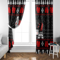 Christmas Boxing Santa And Krampus Window Curtain Xmas Holiday Patterns - Wonder Print Shop