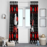 Christmas Boxing Santa And Krampus Window Curtain Xmas Holiday Patterns - Wonder Print Shop