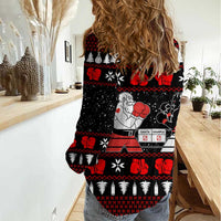 Christmas Boxing Santa And Krampus Women Casual Shirt Xmas Holiday Patterns - Wonder Print Shop