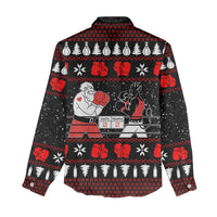 Christmas Boxing Santa And Krampus Women Casual Shirt Xmas Holiday Patterns - Wonder Print Shop