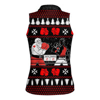 Christmas Boxing Santa And Krampus Women Sleeveless Polo Shirt Xmas Holiday Patterns - Wonder Print Shop