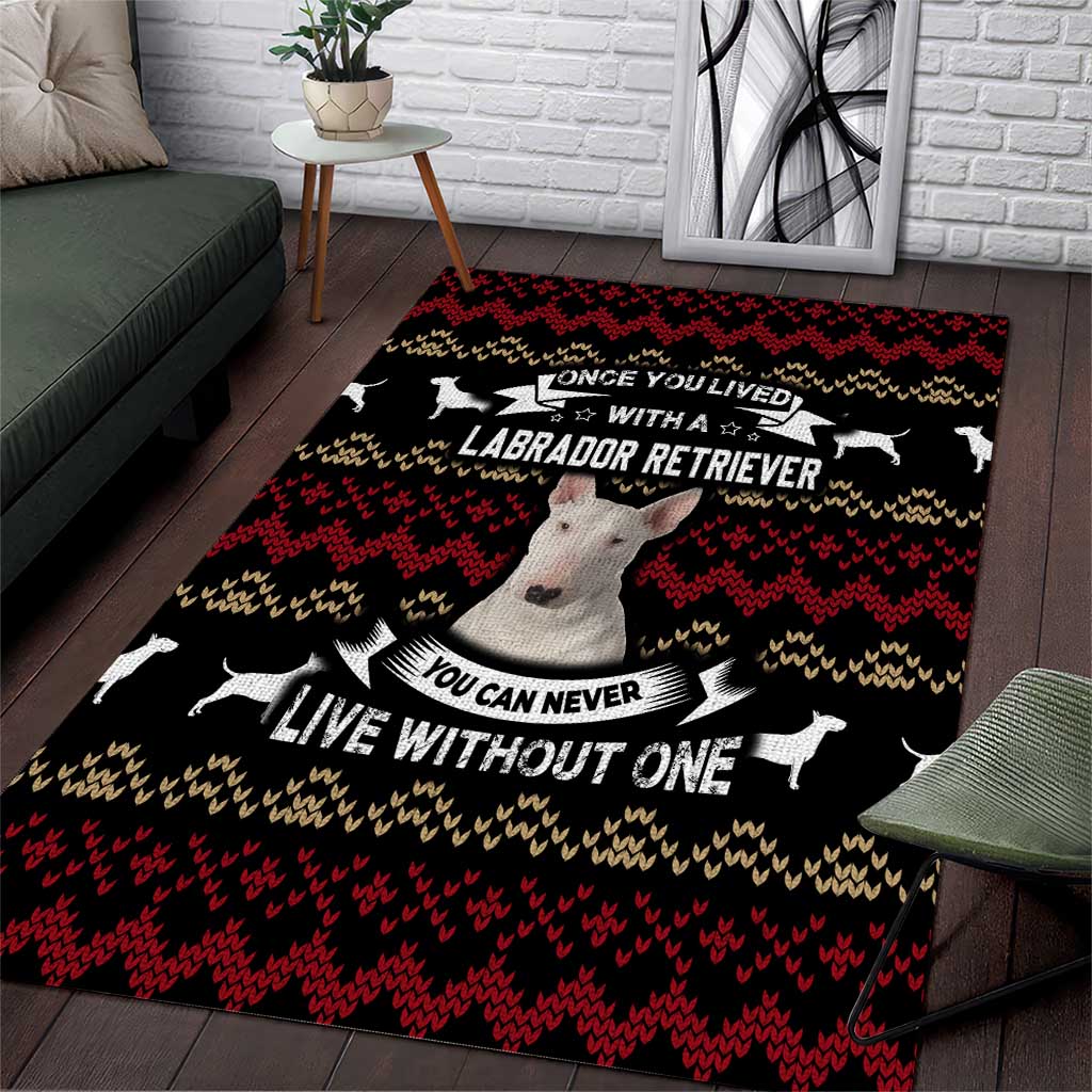 Christmas Bull Dog Terrier Area Rug Xmas Holiday Patterns - Wonder Print Shop