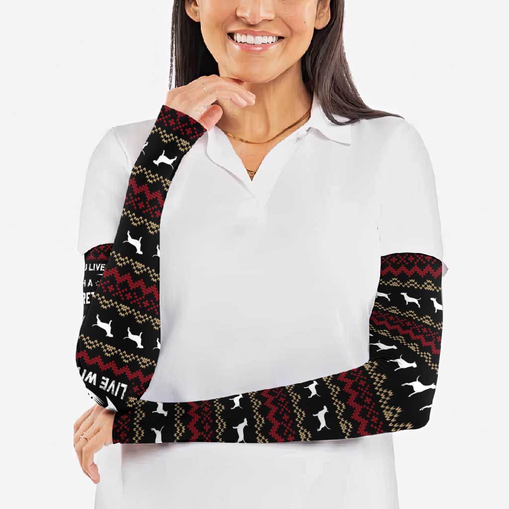 Christmas Bull Dog Terrier Arm Sleeves Xmas Holiday Patterns - Wonder Print Shop