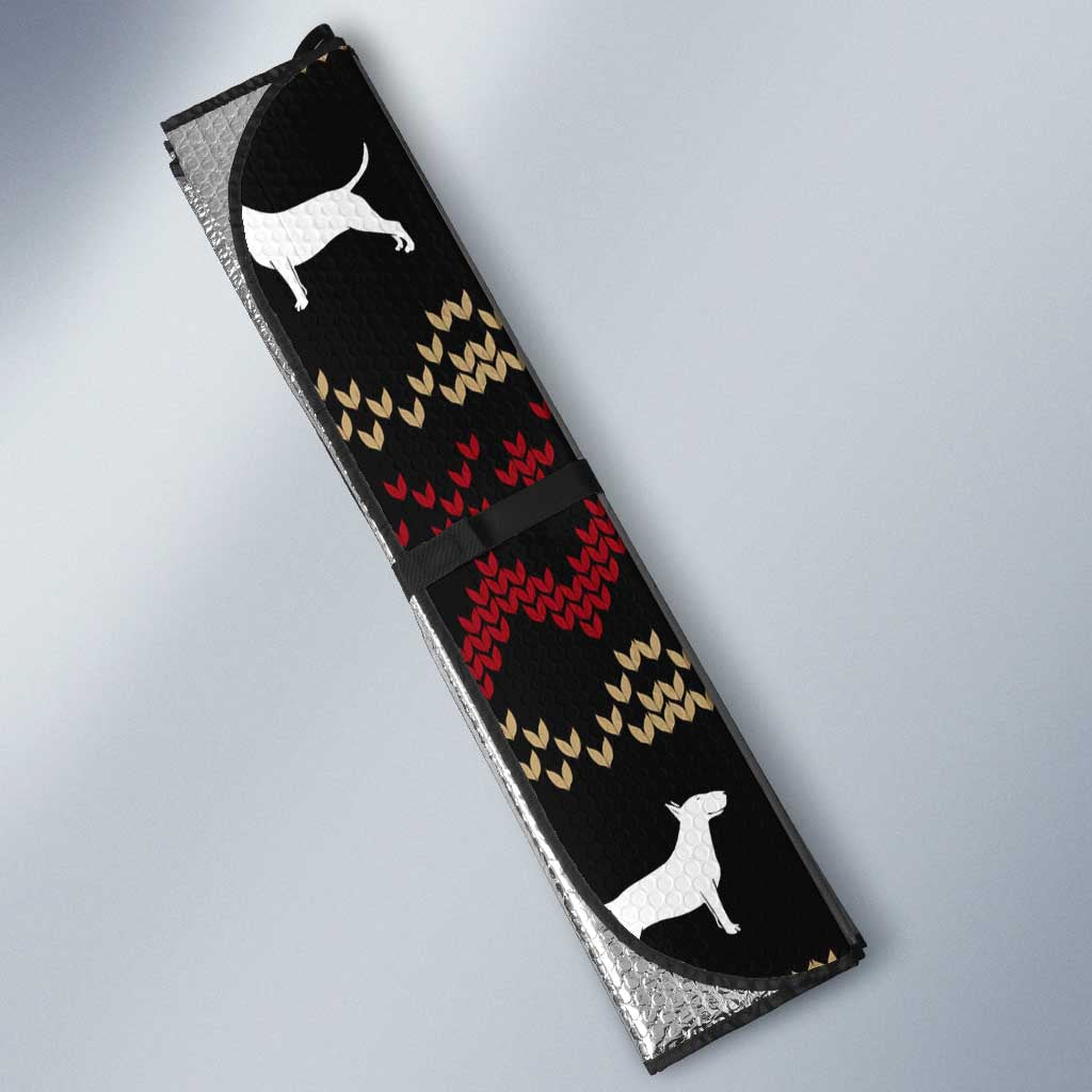 Christmas Bull Dog Terrier Auto Sun Shade Xmas Holiday Patterns - Wonder Print Shop