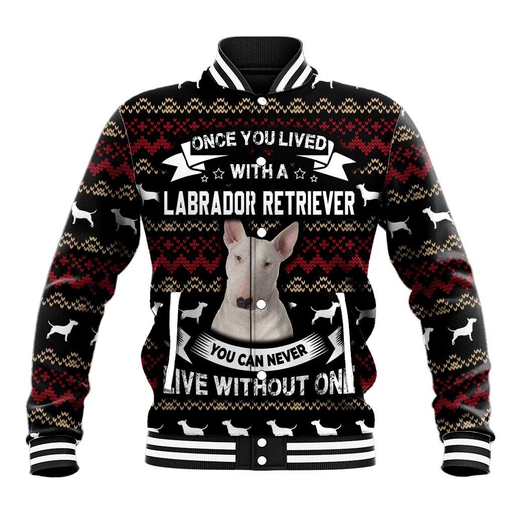 Christmas Bull Dog Terrier Baseball Jacket Xmas Holiday Patterns - Wonder Print Shop